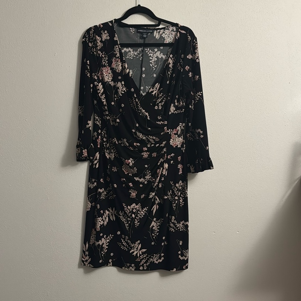 Black dress with floral print